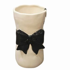 Dwell Studio Hand Painted Bow Ceramic Vase